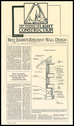 Journal of Light Construction Award - Best Energy-Efficient Wall Design